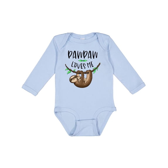 Inktastic Pawpaw Loves Me Cute Sloth and Baby Boys or Girls Long Sleeve Baby Bodysuit