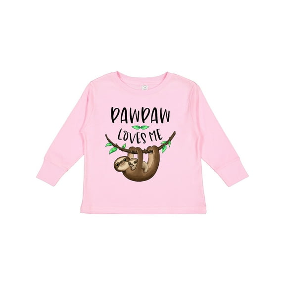 Inktastic Pawpaw Loves Me Cute Sloth and Baby Boys or Girls Long Sleeve Toddler T-Shirt