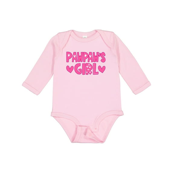 Inktastic Pawpaw's Girl Girls Long Sleeve Baby Bodysuit
