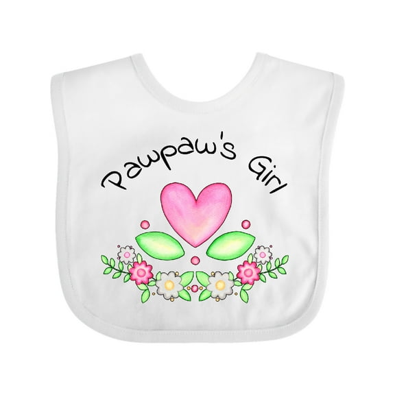 Inktastic Pawpaw's Girl Heart Flowers Girls Baby Bib