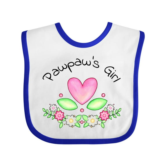 Inktastic Pawpaw's Girl Heart Flowers Girls Baby Bib