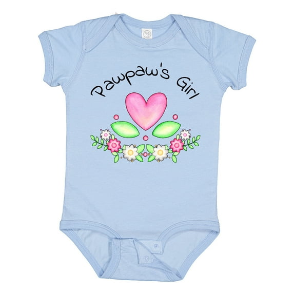 Inktastic Pawpaw's Girl Heart Flowers Girls Baby Bodysuit
