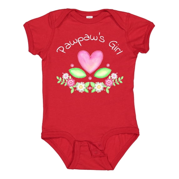 Inktastic Pawpaw's Girl- Heart Flowers Girls Baby Bodysuit