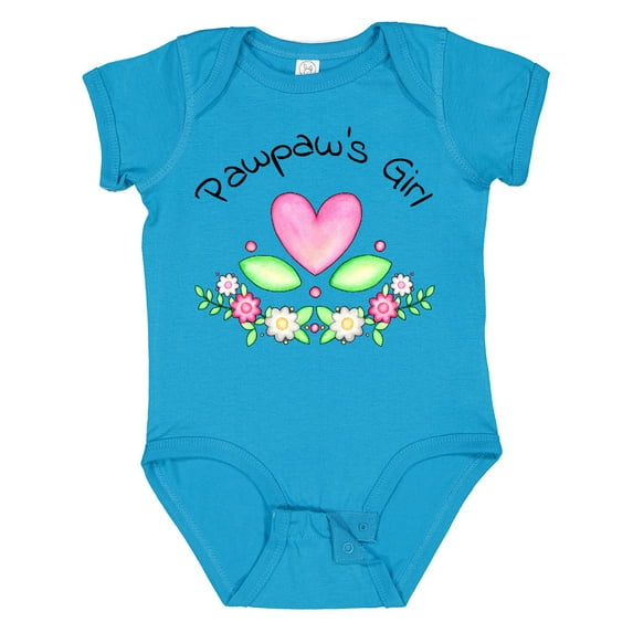 Inktastic Pawpaw's Girl Heart Flowers Girls Baby Bodysuit