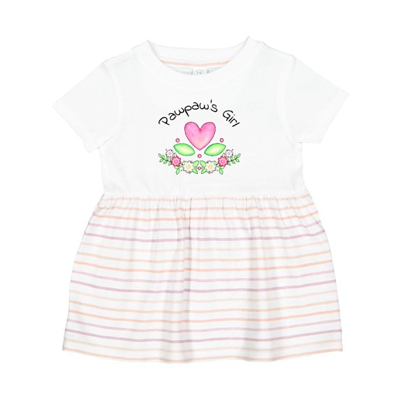 Inktastic Pawpaw's Girl Heart Flowers Girls Baby Dress