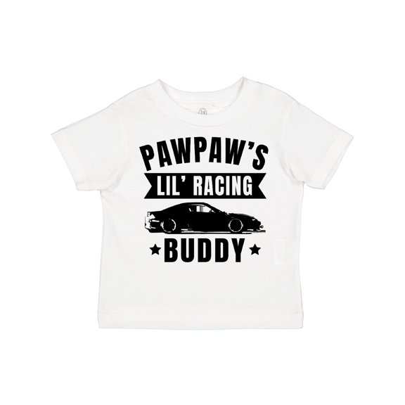Inktastic Pawpaw's Lil' Racing Buddy with Car Silhouette Boys or Girls Toddler T-Shirt