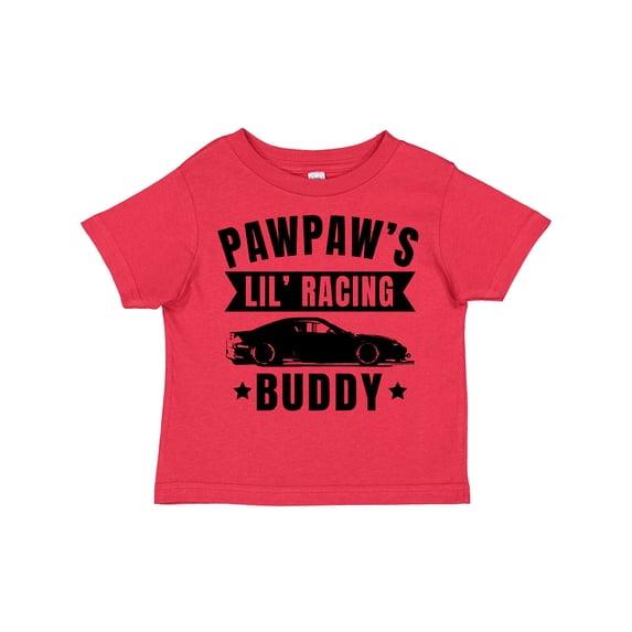 Inktastic Pawpaw's Lil' Racing Buddy with Car Silhouette Boys or Girls Toddler T-Shirt