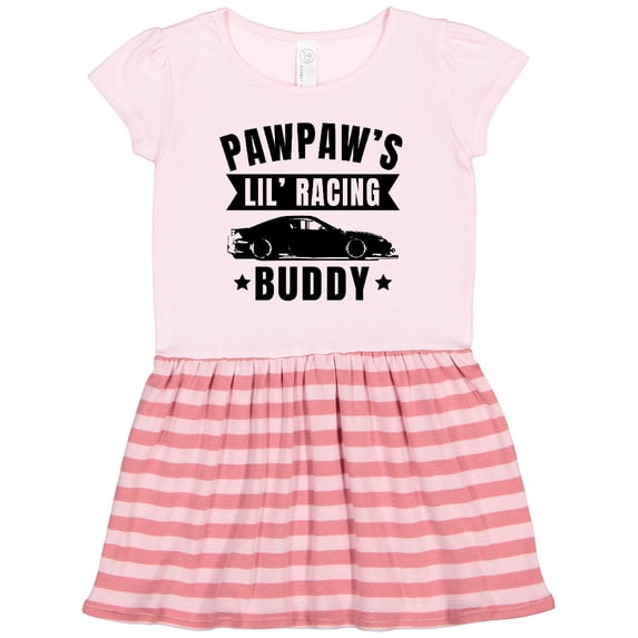Inktastic Pawpaw's Lil' Racing Buddy with Car Silhouette Gift Toddler Girl Dress