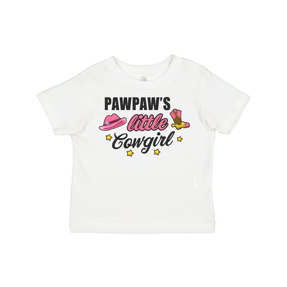 Inktastic Pawpaw's Little Cowgirl with Cowgirl Hat and Boots Girls Toddler T-Shirt