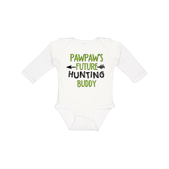 Inktastic Pawpaws Future Hunting Buddy Boys or Girls Long Sleeve Baby Bodysuit