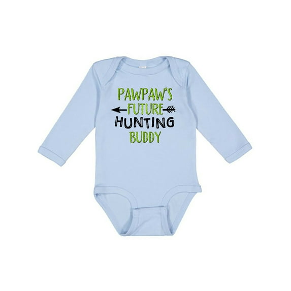Inktastic Pawpaws Future Hunting Buddy Boys or Girls Long Sleeve Baby Bodysuit
