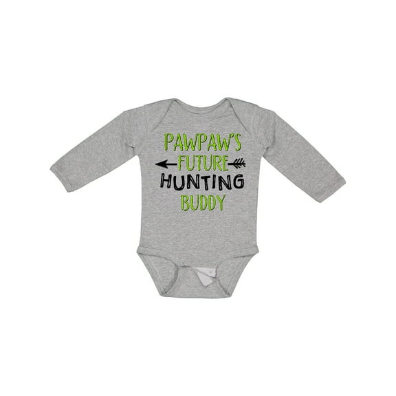 Inktastic Pawpaws Future Hunting Buddy Boys or Girls Long Sleeve Baby Bodysuit