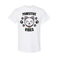 thumbnail image 1 of Inktastic Pawsitive Vibes with Pawprints and Cat Face Cat Pun T-Shirt, 1 of 5
