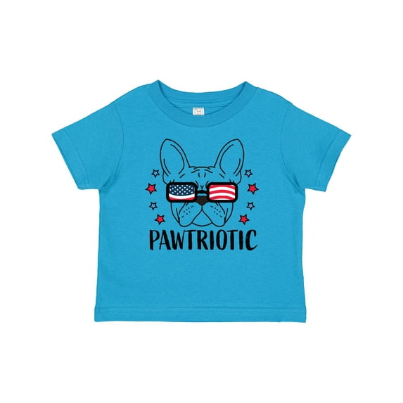 Inktastic Pawtriotic with French Bulldog in American Flag Sunglasses Boys or Girls Baby T-Shirt