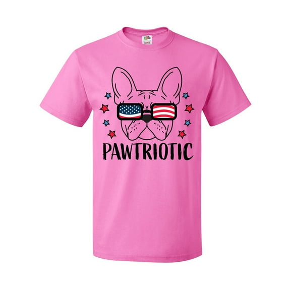 Inktastic Pawtriotic with French Bulldog in American Flag Sunglasses T-Shirt