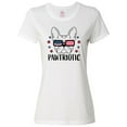 thumbnail image 1 of Inktastic Pawtriotic with French Bulldog in American Flag Sunglasses Women's T-Shirt, 1 of 5