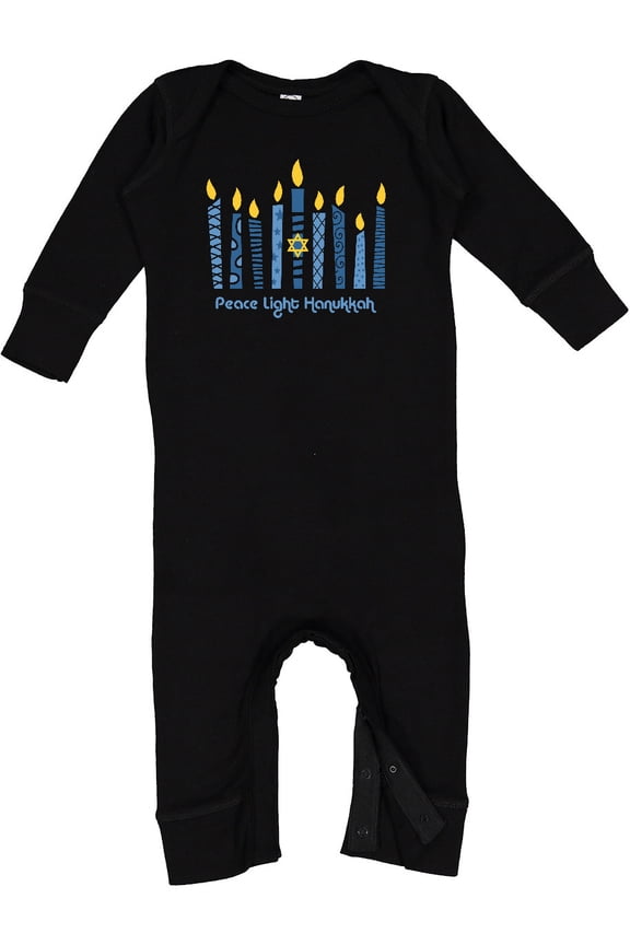 Peace Light Hanukkah Baby Romper Coveralls