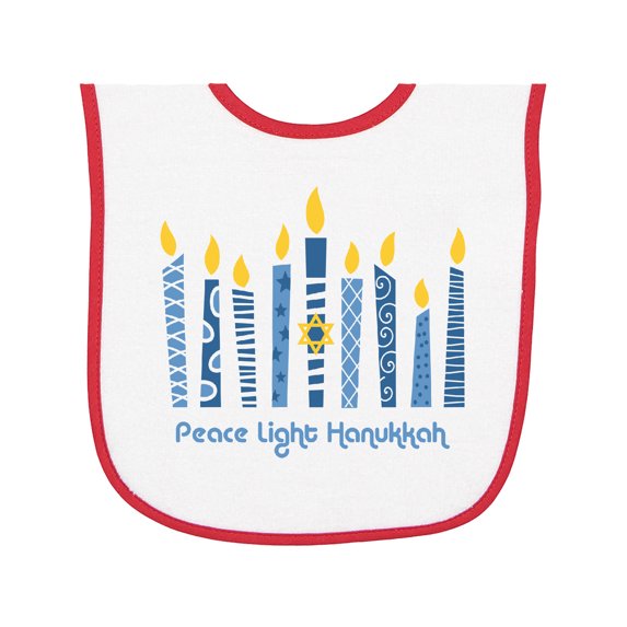 Inktastic Peace Light Hanukkah Baby Terry Cloth Bib