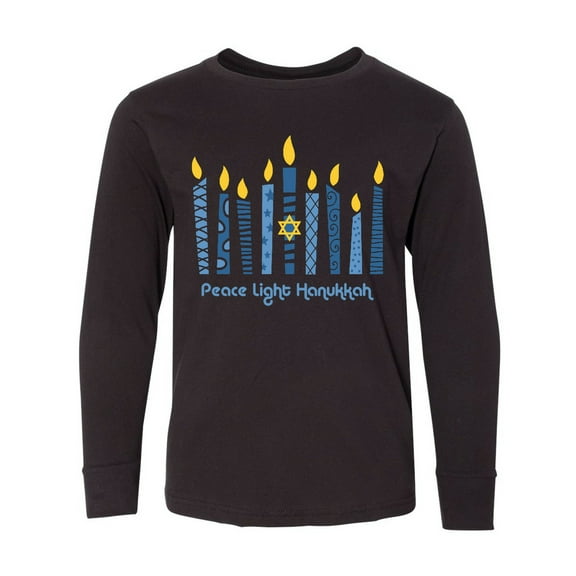 Inktastic Peace Light Hanukkah Long Sleeve Youth T-Shirt