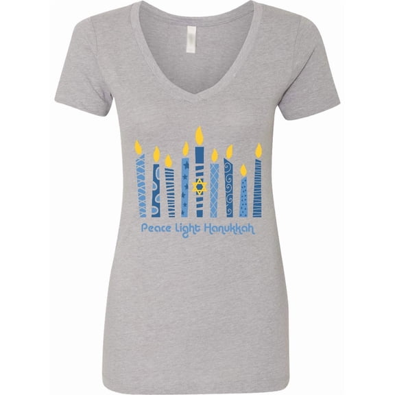 Inktastic Peace Light Hanukkah Women's V-Neck T-Shirt