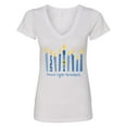 thumbnail image 1 of Inktastic Peace Light Hanukkah Women's V-Neck T-Shirt, 1 of 5