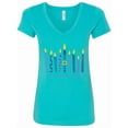 thumbnail image 1 of Inktastic Peace Light Hanukkah Women's V-Neck T-Shirt, 1 of 5