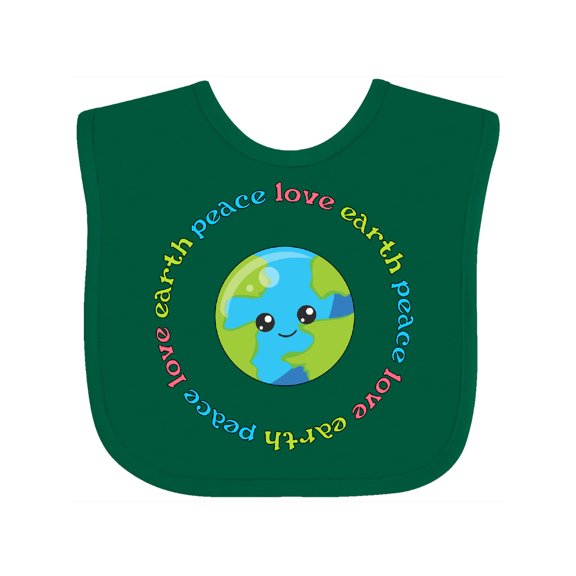 Inktastic Peace Love Earth Boys or Girls Baby Bib