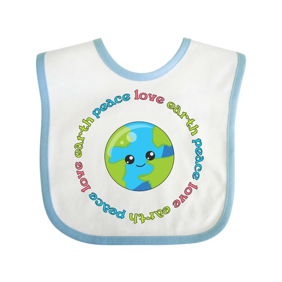 Inktastic Peace Love Earth Boys or Girls Baby Bib