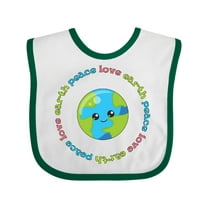Inktastic Peace Love Earth Boys or Girls Baby Bib