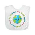 thumbnail image 1 of Inktastic Peace Love Earth Boys or Girls Baby Bib, 1 of 4