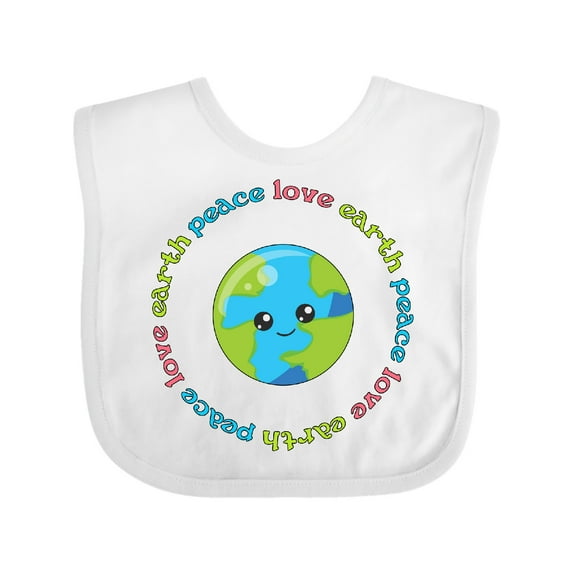 Inktastic Peace Love Earth Boys or Girls Baby Bib
