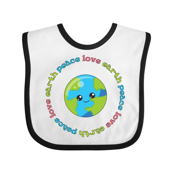 Inktastic Peace Love Earth Boys or Girls Baby Bib