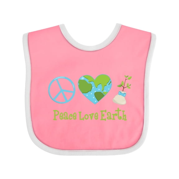 Inktastic Peace Love Earth Girls Baby Bib