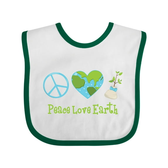 Inktastic Peace Love Earth Girls Baby Bib