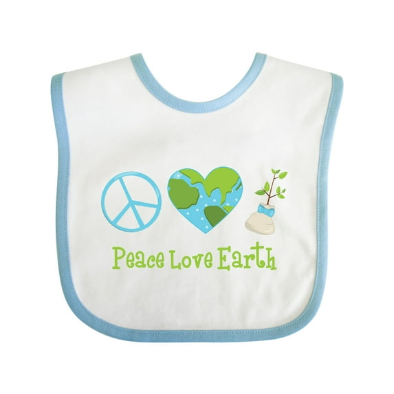 Inktastic Peace Love Earth Girls Baby Bib