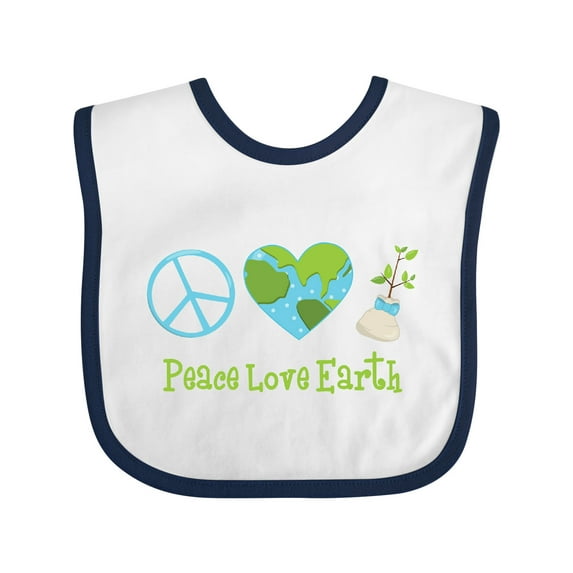 Inktastic Peace Love Earth Girls Baby Bib
