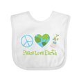 thumbnail image 1 of Inktastic Peace Love Earth Girls Baby Bib, 1 of 4