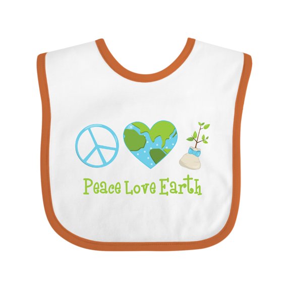 Inktastic Peace Love Earth Girls Baby Bib