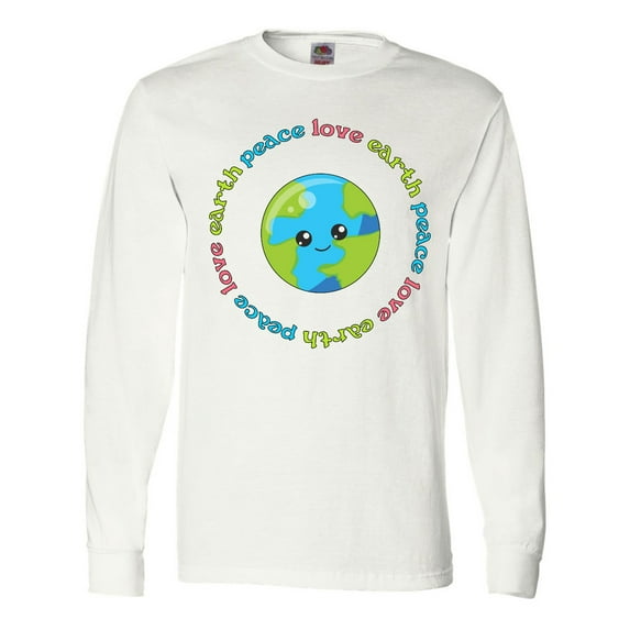 Inktastic Peace Love Earth Long Sleeve T-Shirt