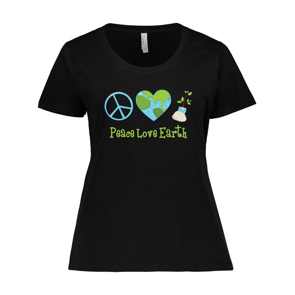 Inktastic Peace Love Earth Women's Plus Size T-Shirt