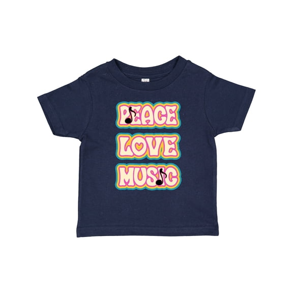 Inktastic Peace Love Music Quote Girls Toddler T-Shirt