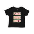 thumbnail image 1 of Inktastic Peace Love Music Quote Girls Toddler T-Shirt, 1 of 5