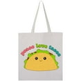 thumbnail image 1 of Inktastic Peace Love Tacos Tote Bag, 1 of 4