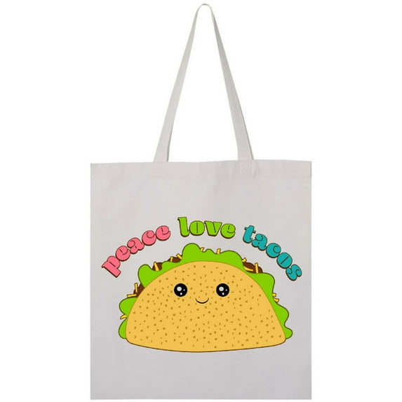 Inktastic Peace Love Tacos Tote Bag
