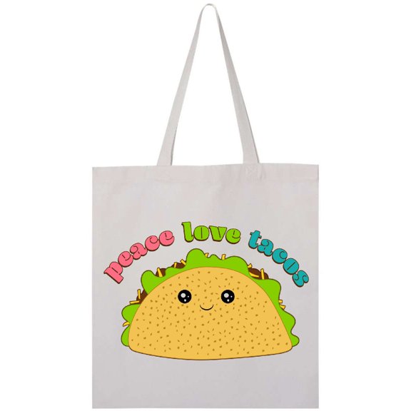 Inktastic Peace Love Tacos Tote Bag