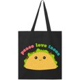 thumbnail image 1 of Inktastic Peace Love Tacos Tote Bag, 1 of 3