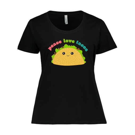 Inktastic Peace Love Tacos Women's Plus Size T-Shirt