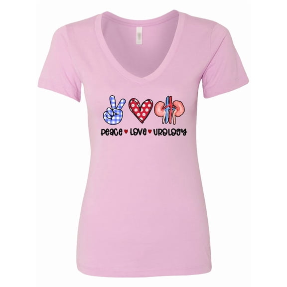 Inktastic Peace, Love, Urology, Healthcare Craft Women's V-Neck T-Shirt