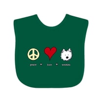 Inktastic Peace Love Westies Boys or Girls Baby Bib