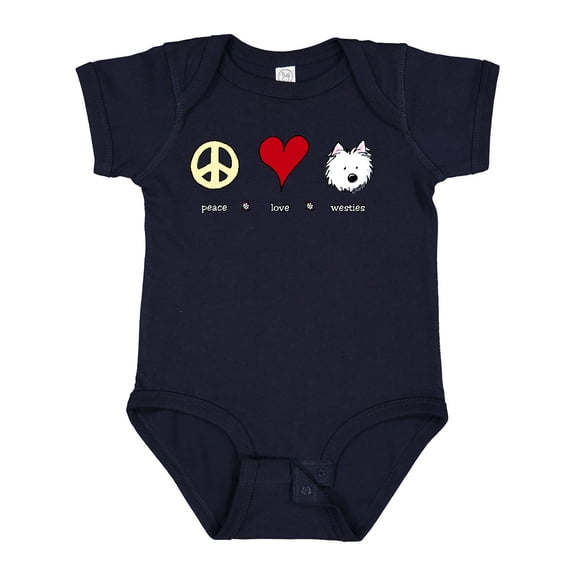 Inktastic Peace Love Westies Boys or Girls Baby Bodysuit